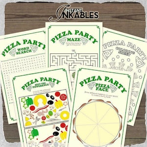 Ninja Turtles Party Games, Green Party Games, Green Theme, Girl Scouts Pizza Party, School Pizza Party, Birthday Pizza Party, Kids Pizza
