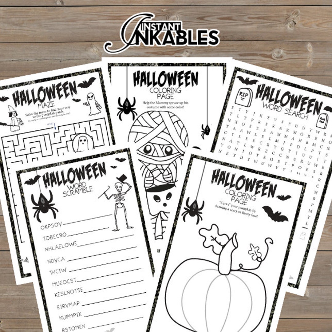 Halloween Activity Sheets, Printable Halloween Activities, Kids ...
