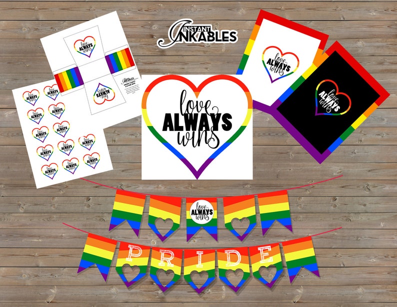 Gay Rights Printable Party Package ~ Pride Package Gay Pride Decoration Gay Pride Banner Pride Banner LGBT LGBTQ Transgender Party
