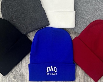 Custom dad embroidered winter hat - knit hat for dad men's winter beanie embroidered daddy winter hat for man gift for father