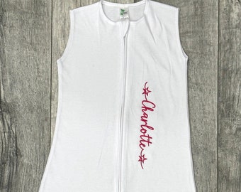 Personalized Baby Sleep Sack: Fleece or Lightweight Cotton Blend, 0-6 Months