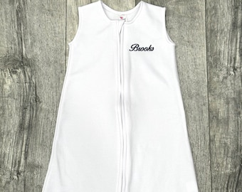 Personalized baby sleep sack - baby wearable sleep sack for infants 0-6 months in fleece fabric or lightweight cotton blend fabric