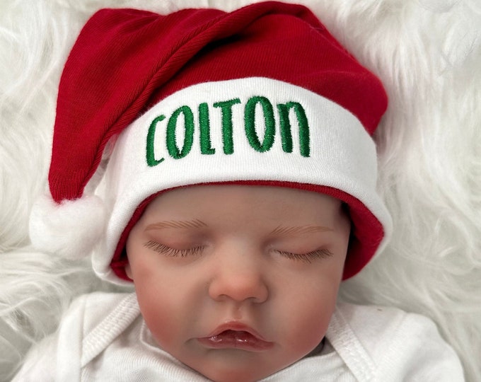 Personalized Santa hat for baby - micro preemie / preemie / newborn / large newborn