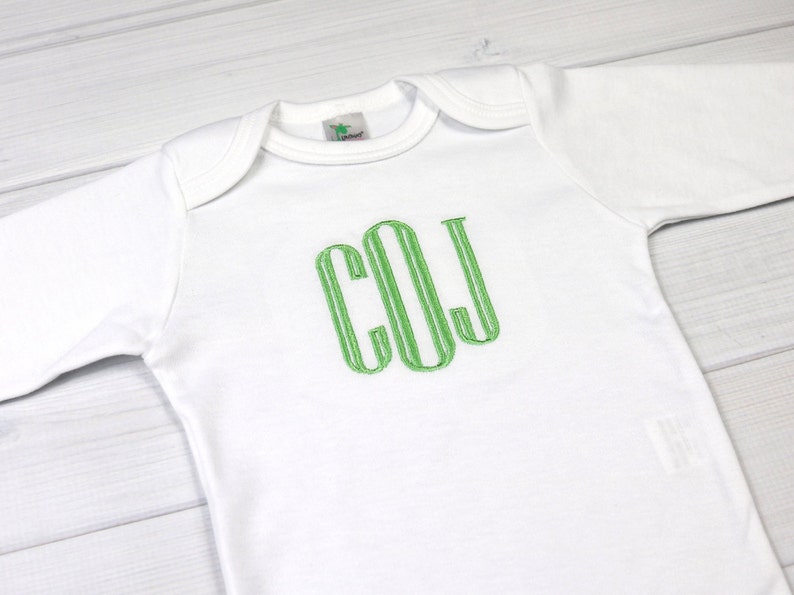Monogrammed baby bodysuit preemie newborn 0-3 months 3-6 months