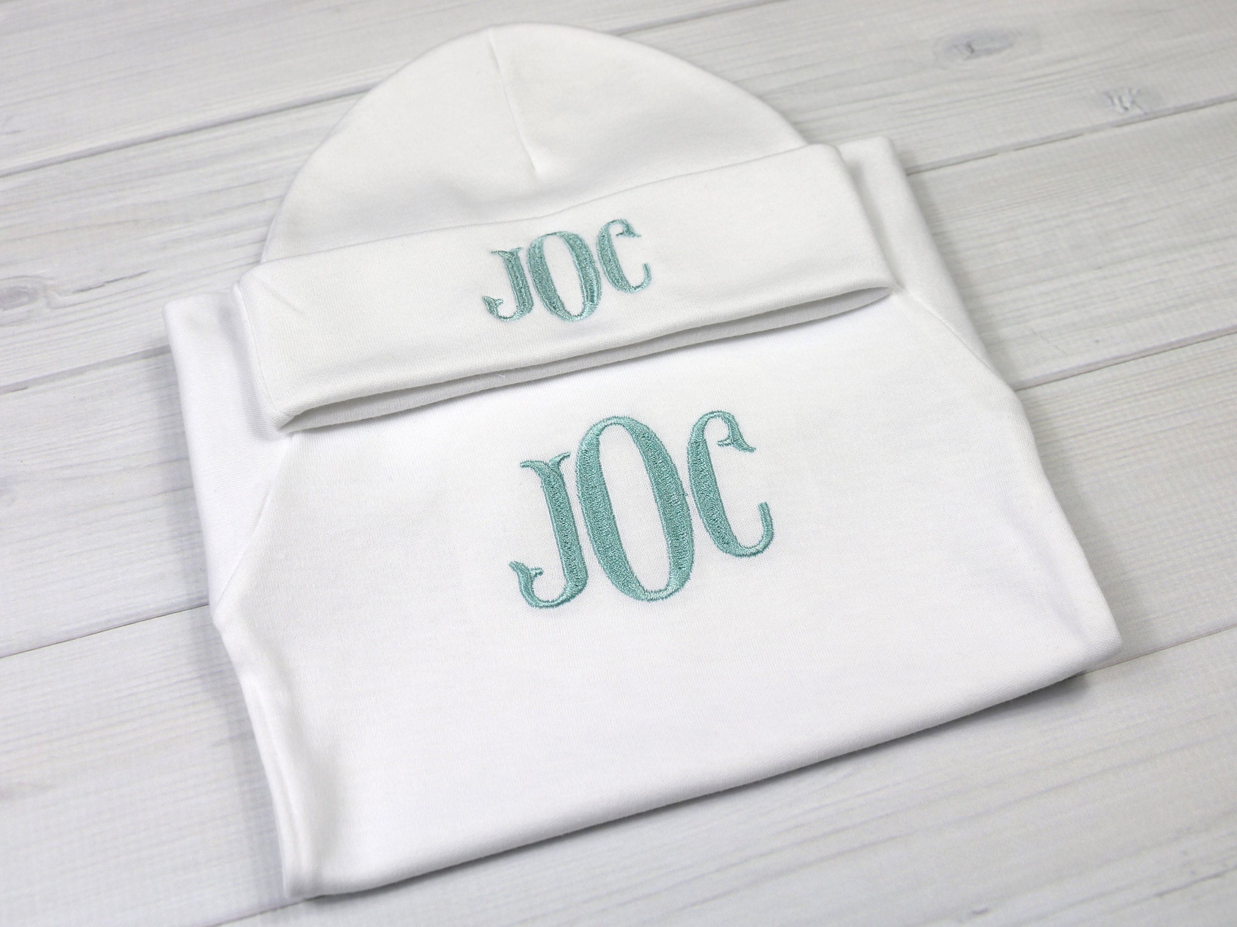 Monogrammed baby bodysuit preemie newborn 0-3 months 3-6 months