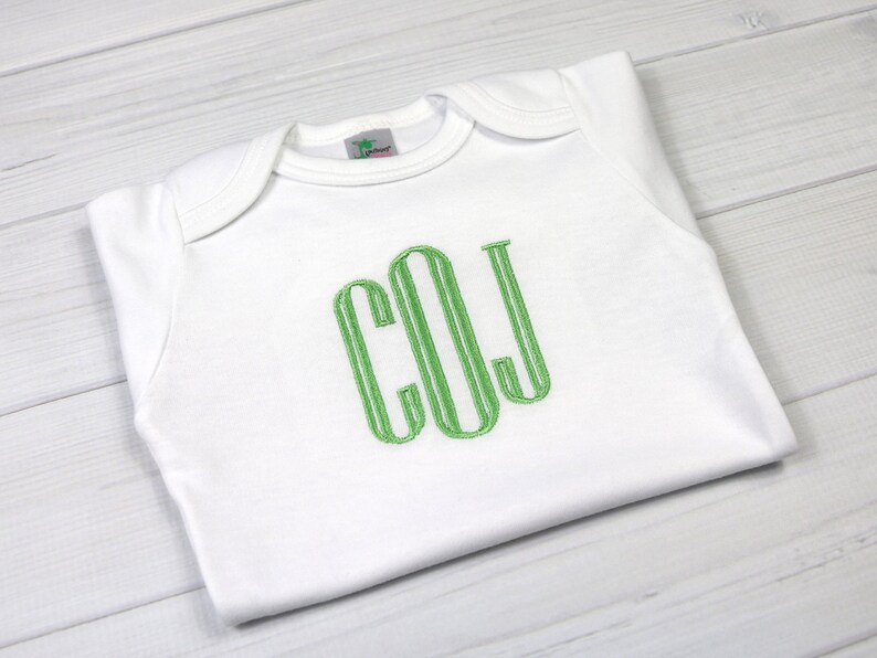 Monogrammed baby bodysuit preemie newborn 0-3 months 3-6 months