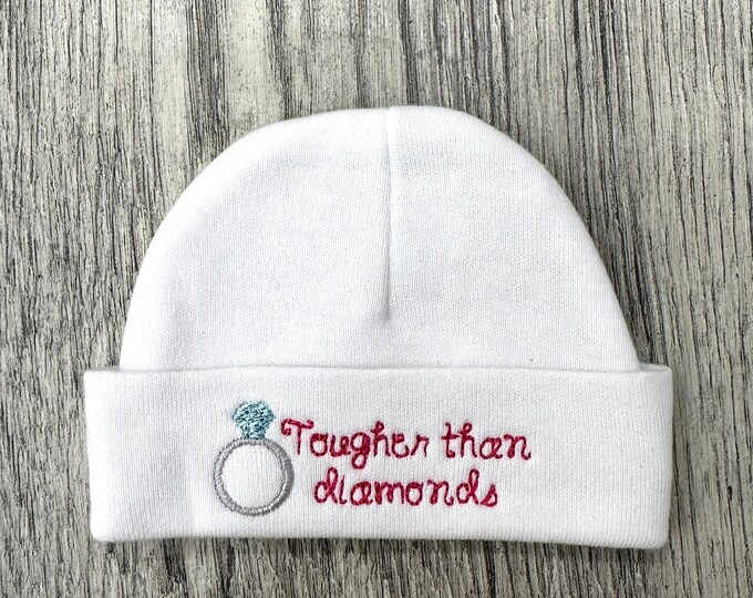 Baby girl hat - tougher than diamonds