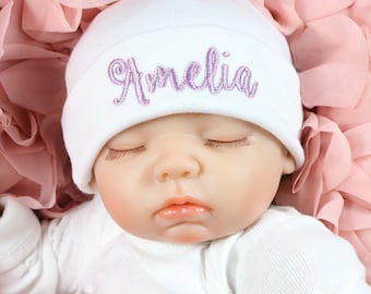 Personalized baby hat - micro preemie / preemie / newborn / 0-3 months / 3-6 months