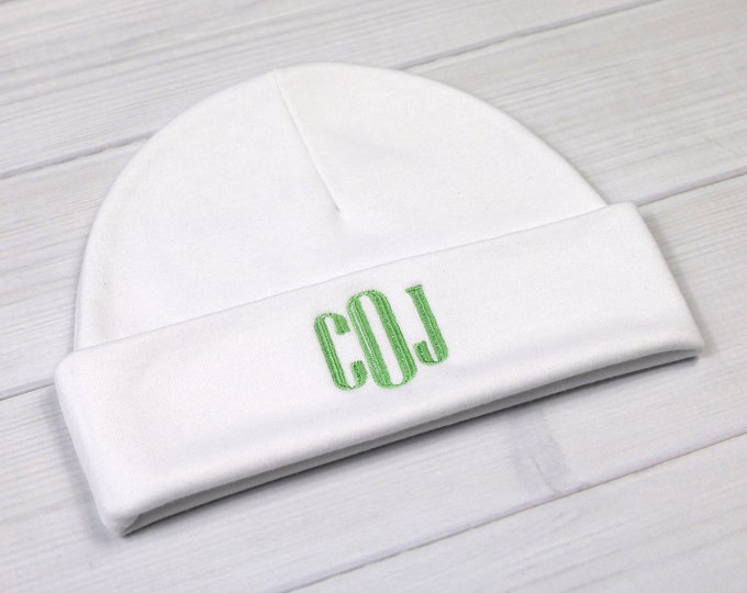 Monogrammed baby hat - micro preemie / preemie / newborn / 0-3 months / 3-6 months / 6-12 months