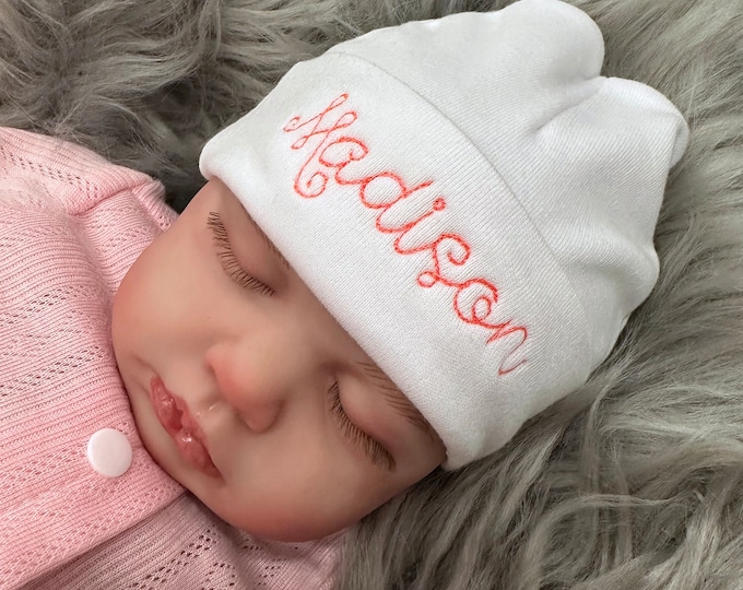 Baby name hat - micro preemie / preemie / newborn / 0-3 months / 3-6 months / 6-12 months - personalized baby gifts