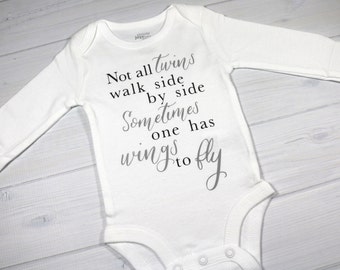 Baby bodysuit - Not all twins walk side by side sometimes one has wings to fly