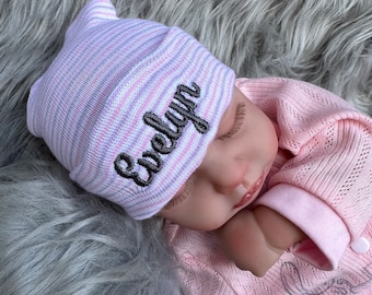 Baby hospital hat - personalized newborn beanie - personalized preemie hat