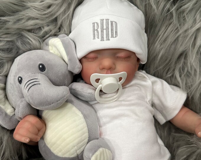 Monogrammed baby hat - micro preemie / preemie / newborn / 0-3 months / 3-6 months / 6-12 months