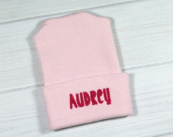 Baby hospital hat - personalized newborn beanie - personalized preemie hat