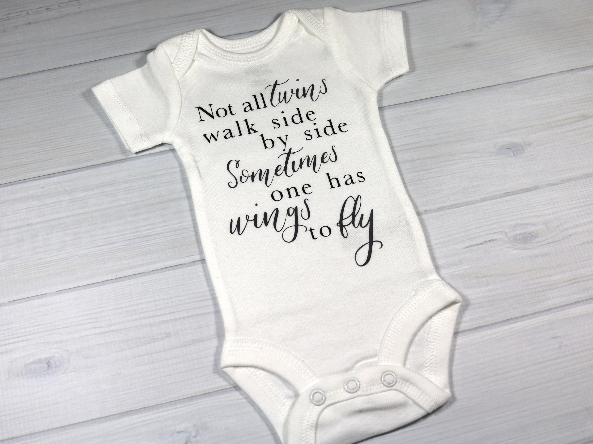 Baby bodysuit Not all twins walk side by side sometimes one has wings