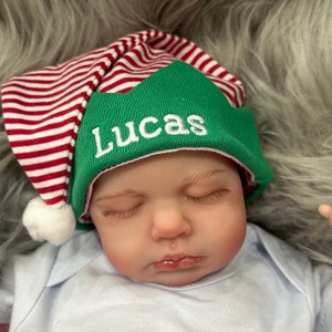Personalized Baby Elf Hat: Christmas Newborn Holiday Cap | Sizes Micro Preemie - 6 months