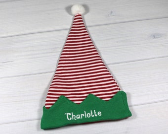 Personalized baby elf hat for Christmas - micro preemie / preemie / newborn / large newborn