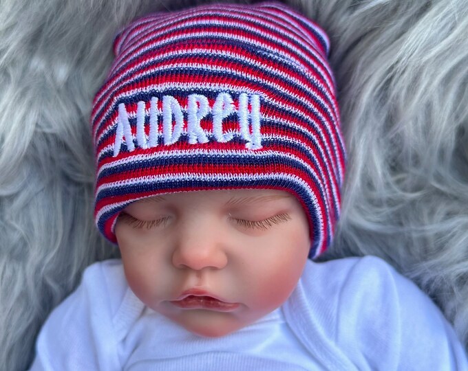 Baby hospital hat - personalized newborn beanie - personalized preemie hat