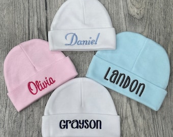 Personalized baby boy hat - micro preemie / preemie / newborn / 0-3 months / 3-6 months / 6-12 months