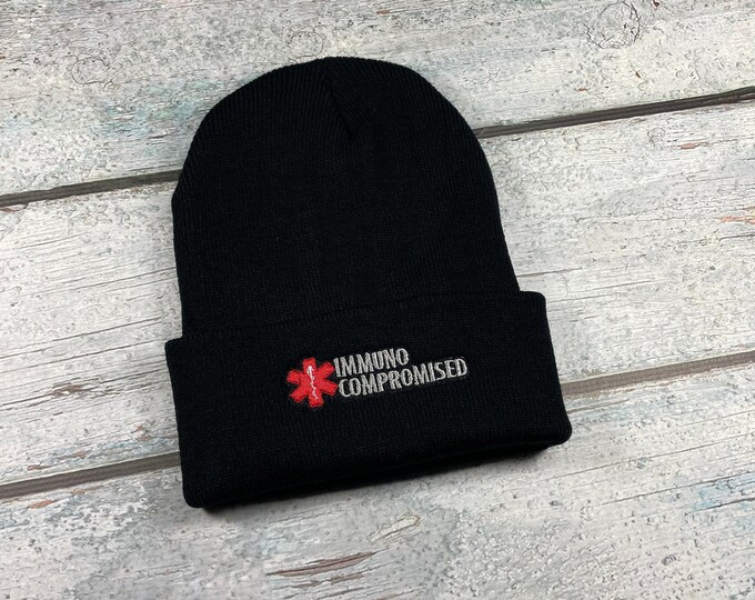 Immuno-compromised adult embroidered hat