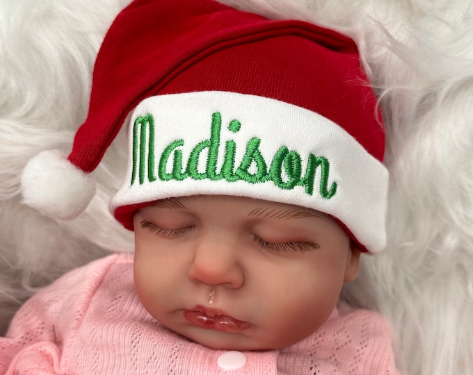 Personalized Santa hat for baby - micro preemie / preemie / newborn / large newborn