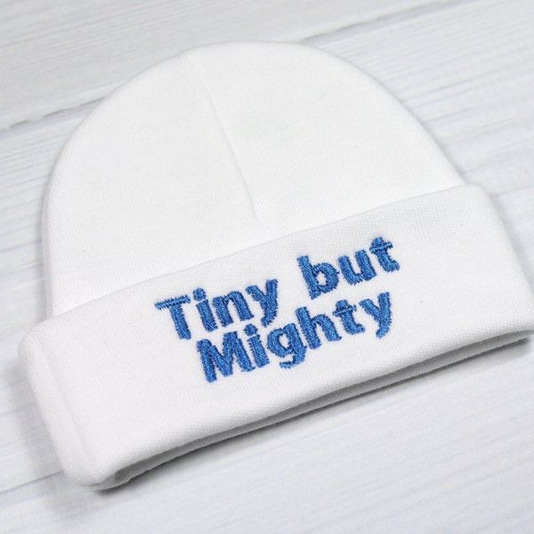 Baby hat for the NICU or PICU - Tiny but Mighty - preemie hat, micro preemie hat, sick baby hat