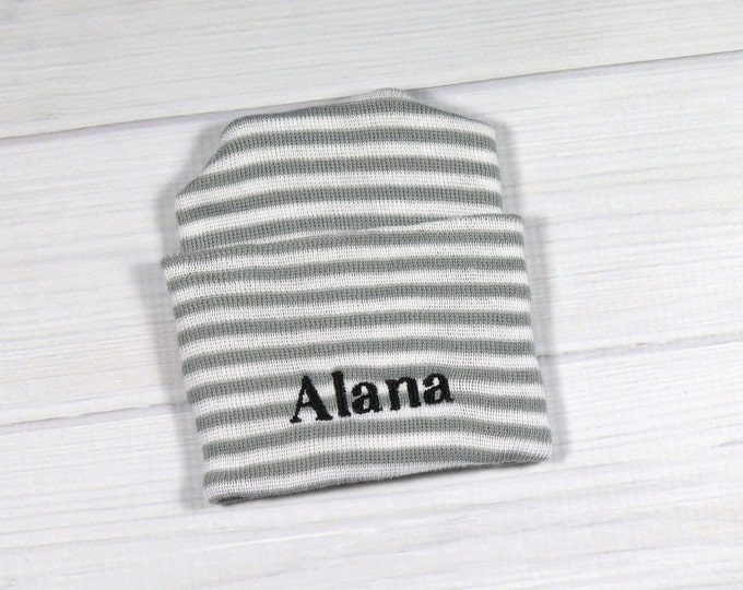 Baby hospital hat - personalized newborn beanie - personalized preemie hat