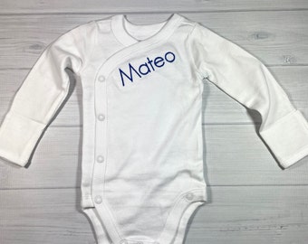 Personalized baby bodysuit with front closure - perfect for the NICU - preemie / newborn / 0-3 months / 3-6 months