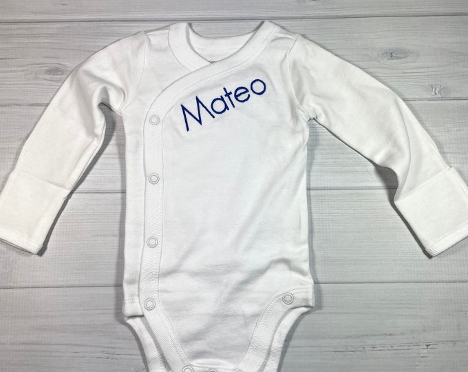 Personalized baby bodysuit with front closure - perfect for the NICU - preemie / newborn / 0-3 months / 3-6 months