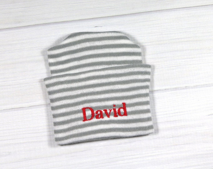 Baby hospital hat - personalized newborn beanie - personalized preemie hat