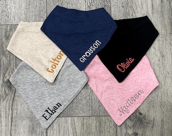 Personalized Baby Bandana Bib: Embroidered Name Monogram
