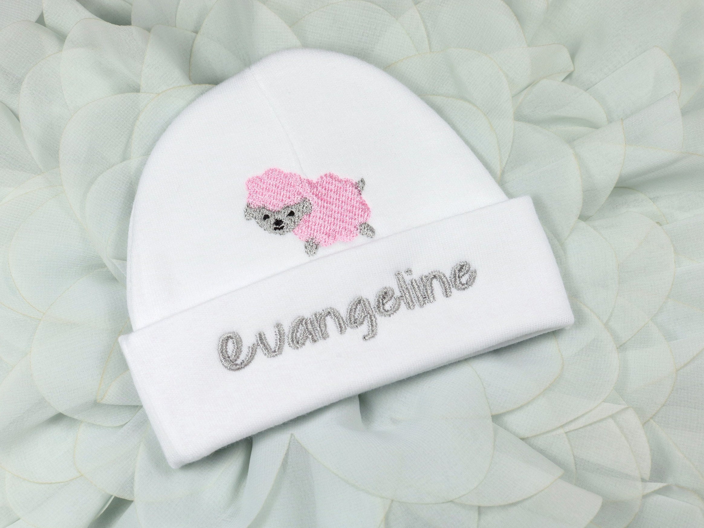 AvasMiracles Personalized Baby Hat with Embroidered Puppy - Micro Preemie / Preemie / Newborn / 0-3 Months / 3-6 Months