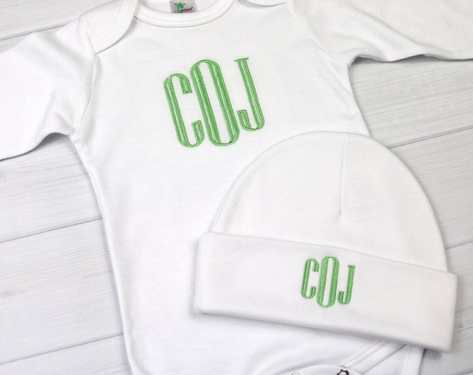 Monogrammed baby outfit - preemie / newborn / 0-3 months / 3-6 months