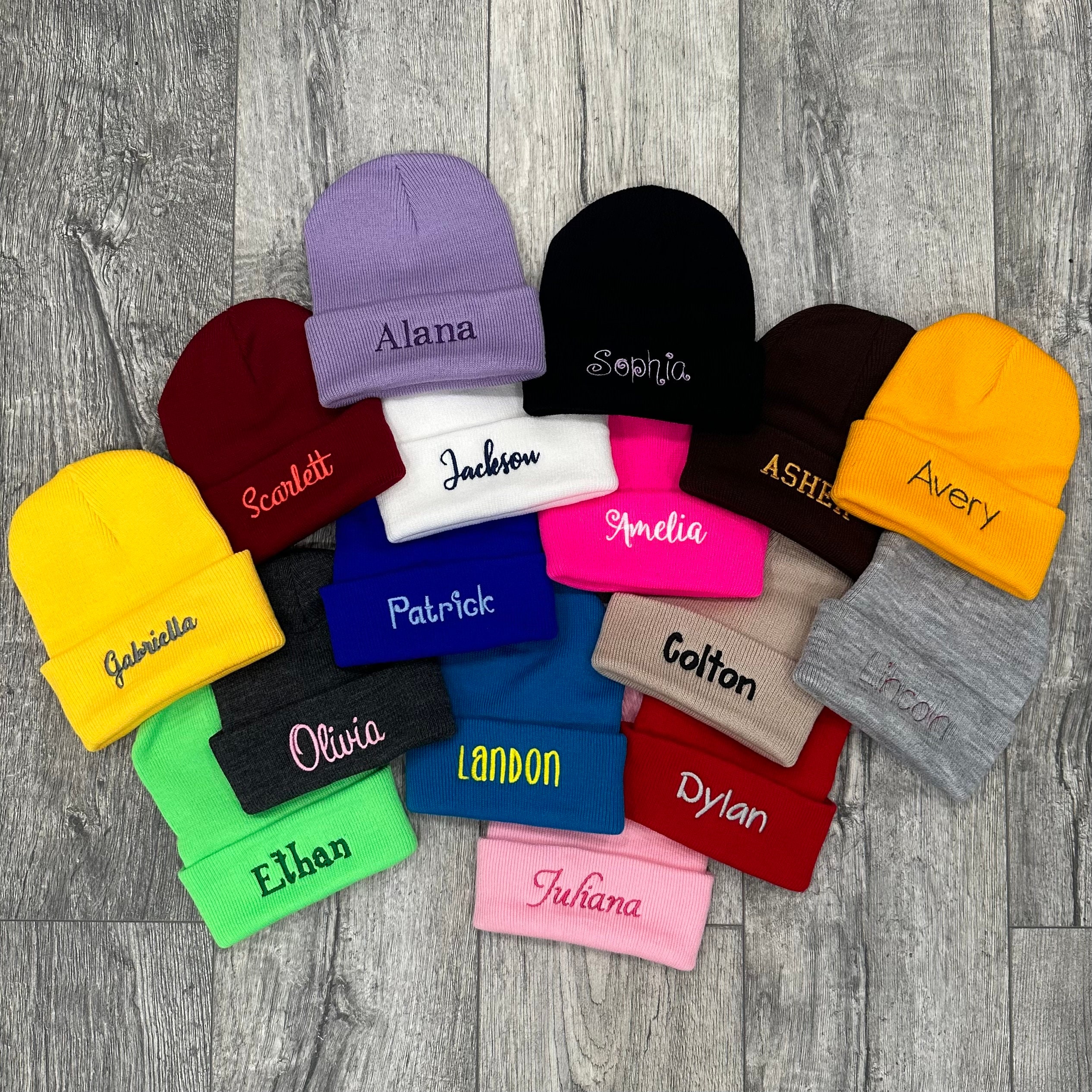 Personalized knit best sale hats for kids
