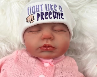 Fight Like a Preemie Beanie - NICU Baby Hat | Sizes Micro Preemie - 12 months