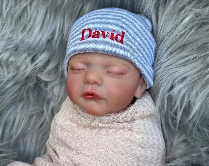 Baby hospital hat - personalized newborn beanie - personalized preemie hat