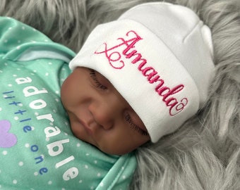 Personalized baby hat - micro preemie / preemie / newborn / 0-3 months / 3-6 months / 6-12 months