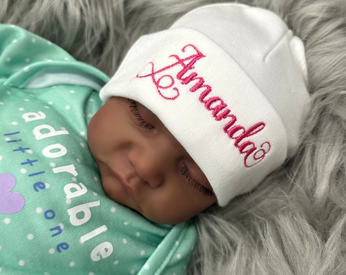 Personalized baby hat - micro preemie / preemie / newborn / 0-3 months / 3-6 months / 6-12 months