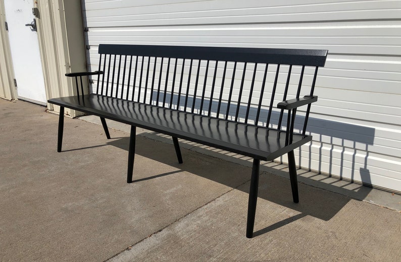 EBONIZED SPINDLE BENCH Shaker Bench Entry Bench Dining Etsy