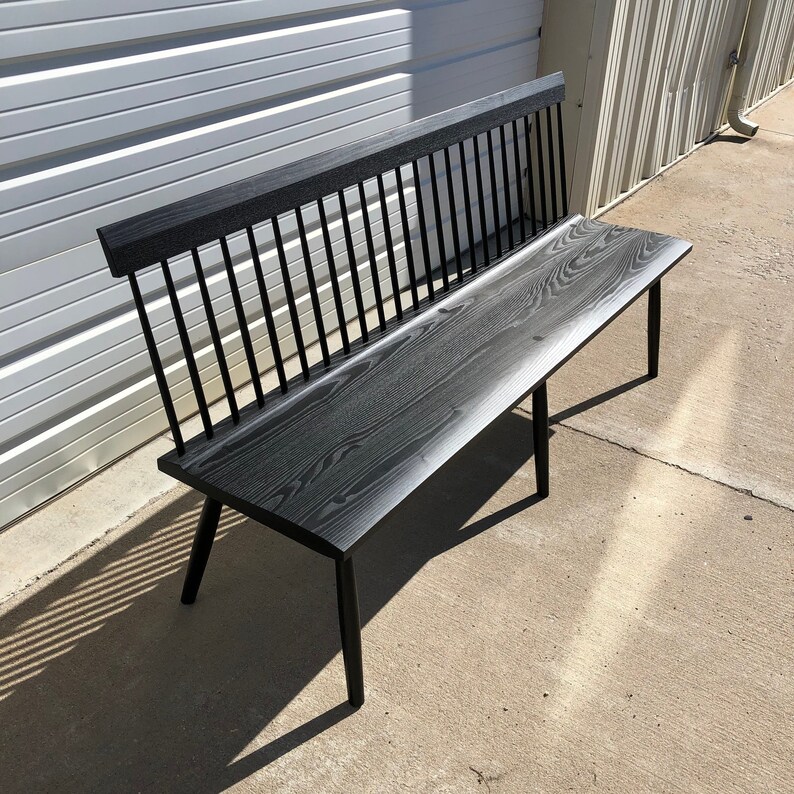 EBONIZED SPINDLE BENCH Shaker Bench Entry Bench Dining Etsy
