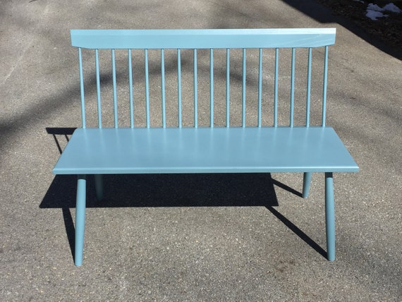 Milk Painted Bench Spindle Back Bench Entry Bench Windsor Etsy