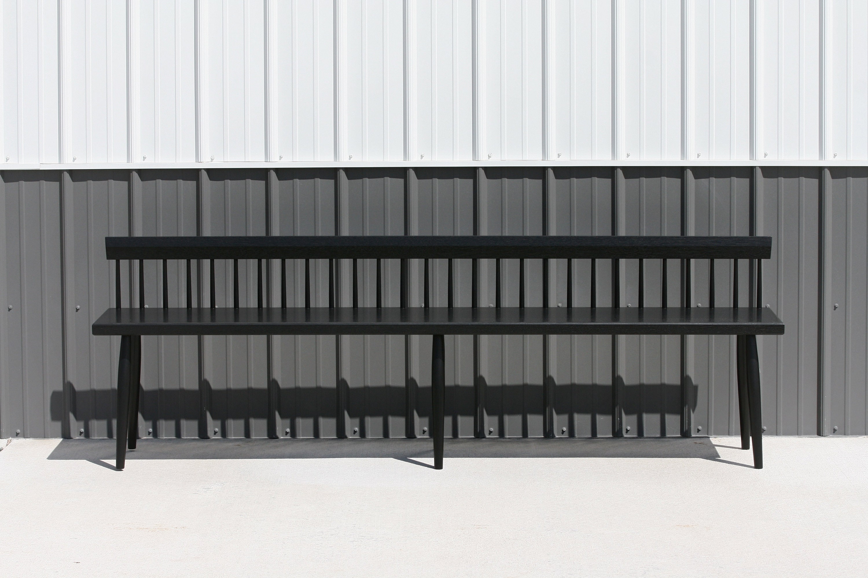 EBONIZED LOW BACK Spindle Bench Shaker Bench Entry Bench Short