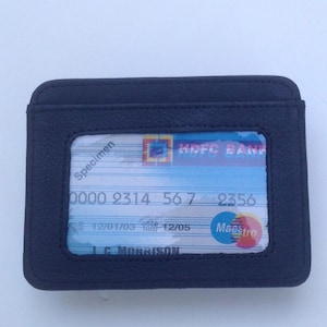 Set Of 5 Wallet Men's Geniune Leather Money Clip Magnetic Side / Front 4 Card Slot 1 For ID New