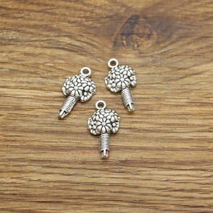 30 Stück Blumen Charms Blumenstrauß Charms Antik Silber Ton 12x22mm cf4015