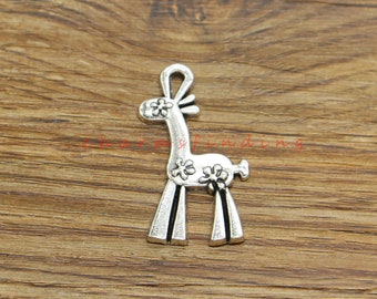 20pcs Giraffe Charms Animal Charms Antique Silver Tone 19x33mm cf4771