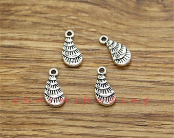 30pcs Shell Charms Seashell Charm Antique Silver Tone 7x15mm cf3499