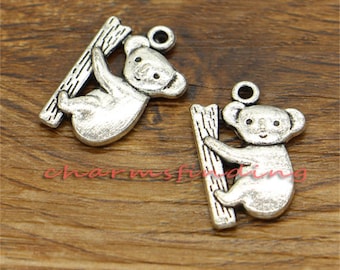 20pcs Koala Charms Koala Bear Charms Antique Silver Tone 19x14mm cf0225