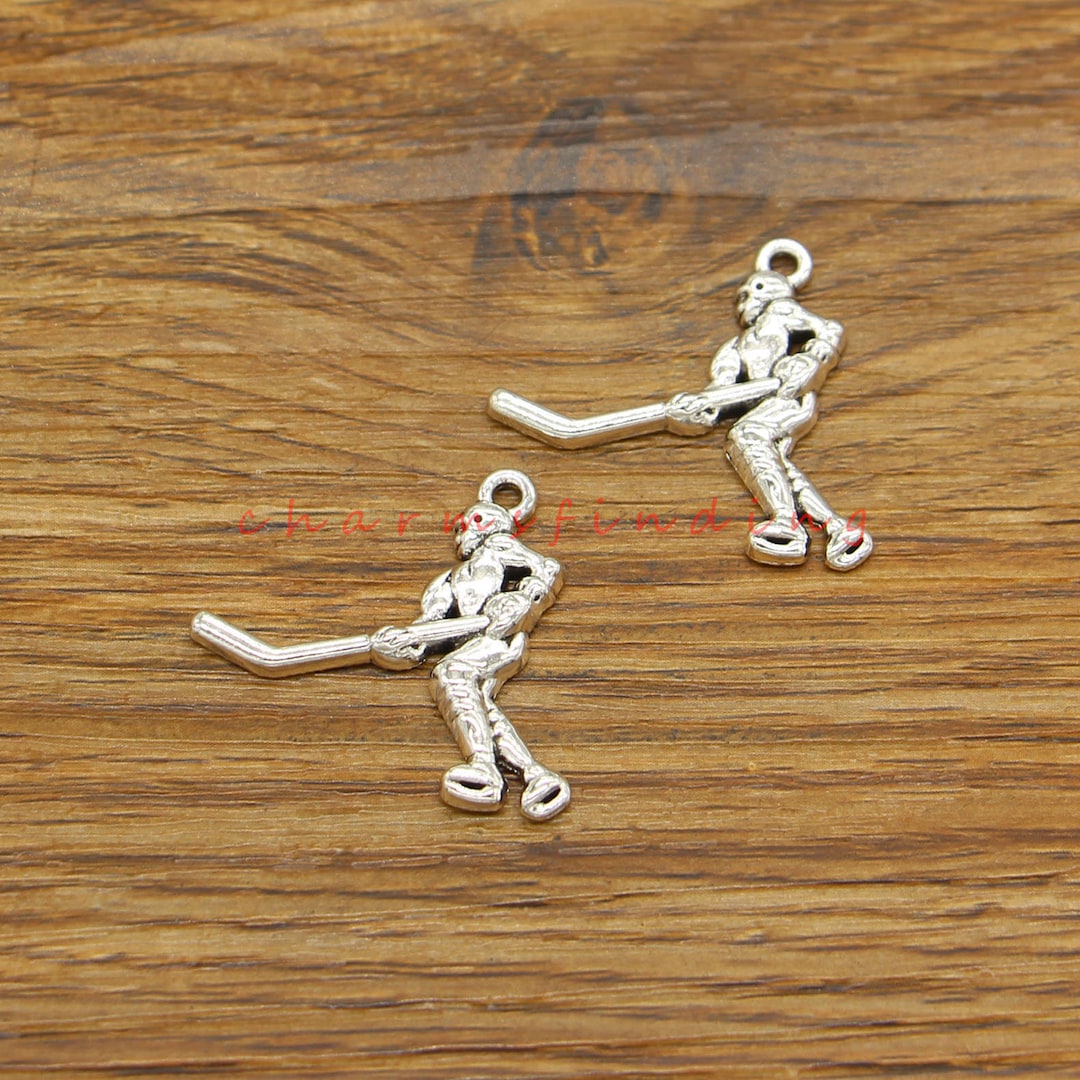 20pcs Ice Hockey Charms Sports Hockey Player Charms Antique Etsy