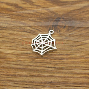 Puede incluir: Encanto de metal plateado en forma de telaraña. El encanto tiene un bucle en la parte superior para sujetarlo a un collar o pulsera.