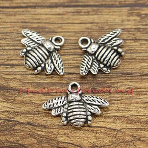 20pcs Bee Charms Honeybee Charms Insect Charms Antique Silver Bronze Tone 16x21mm cf2512